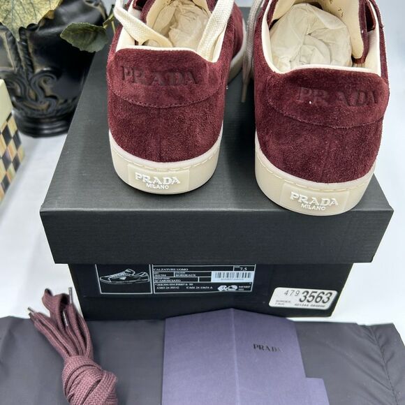Men's Prada triangle logo suede sneakers size 8.5 US made in Italy - Picture 9 of 15
